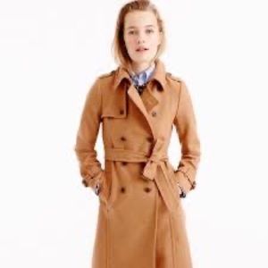 J crew icon trench coat in wool- cashmere, petite